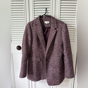 BNWT Loft burgundy tweed blazer